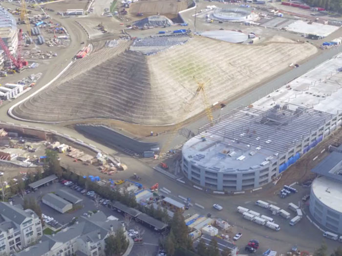 One fun fact about Apple Park: No dirt was removed from the site. For a while, there was a giant dirt pyramid on the site made out of all the earth that had been removed.