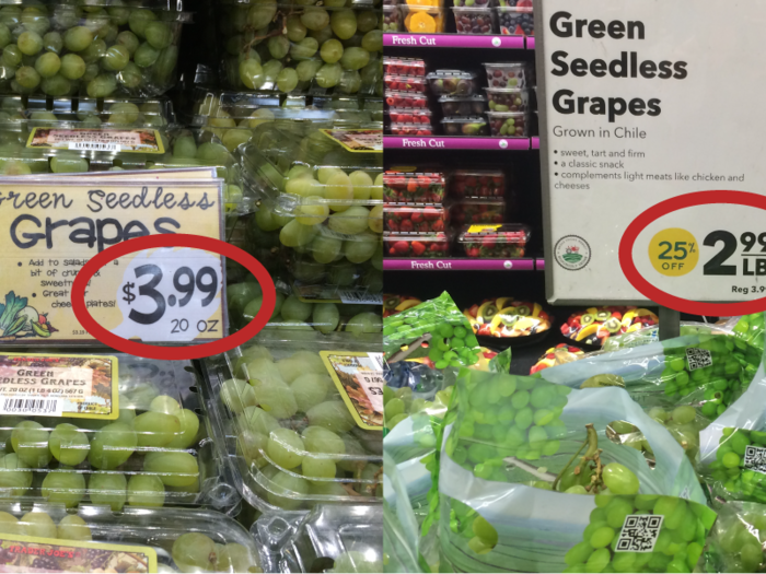 Green seedless grapes