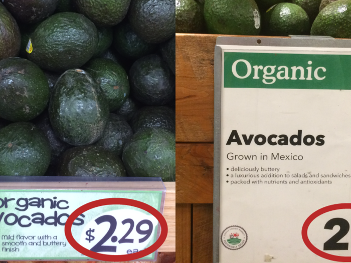 Organic avocados