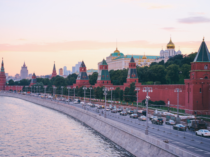 The Moscow Kremlin, meaning "fortress inside a city," was built between the 14th and 17th centuries. It houses the official residence of Russia