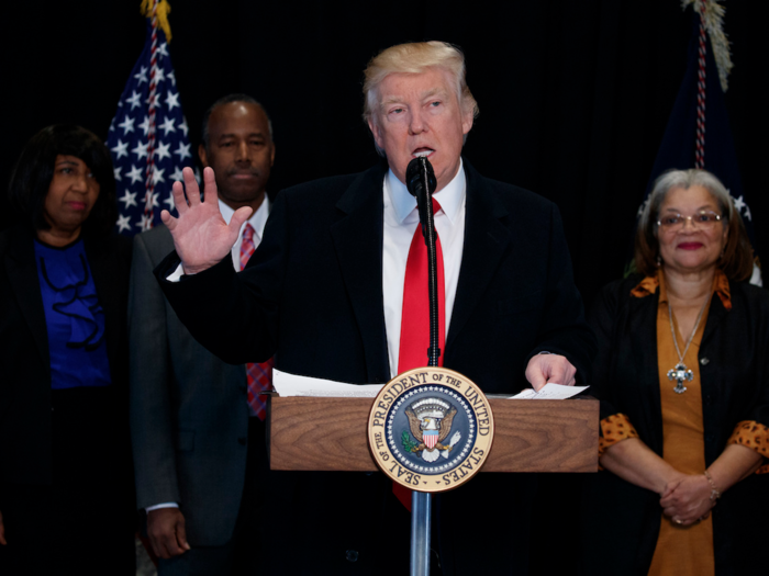 After weeks of mounting pressure, Trump publicly condemns anti-Semitism in response to attacks on Jewish people and institutions across the country.