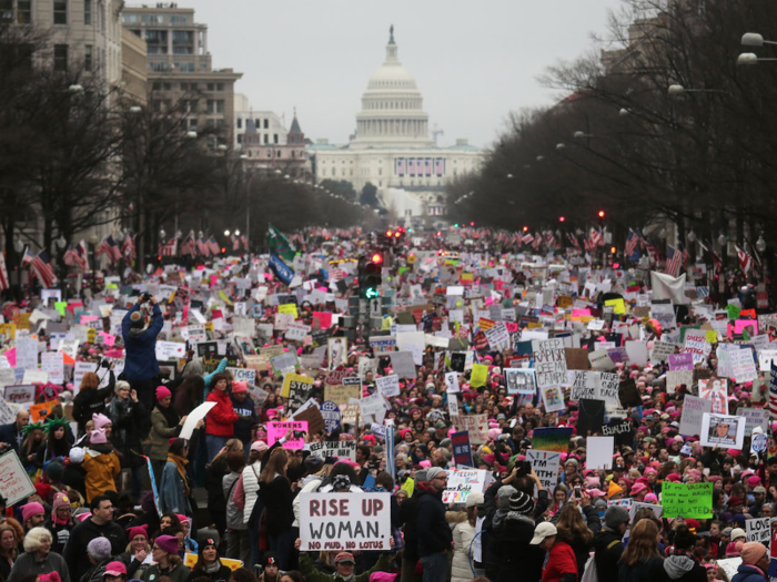 Four million people around the world, including 500,000 in Washington, DC, attend the Women