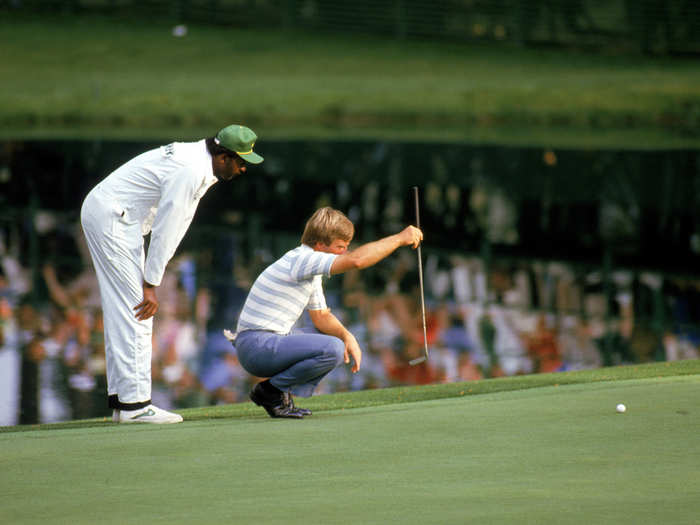 Players had to use local caddies provided by Augusta until 1983.