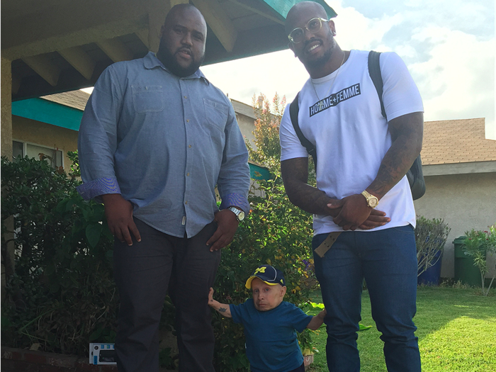 The "PWND!" show is also how Troyer wound up hanging out with Denver Broncos linebacker Von Miller. Baroth took this photo.