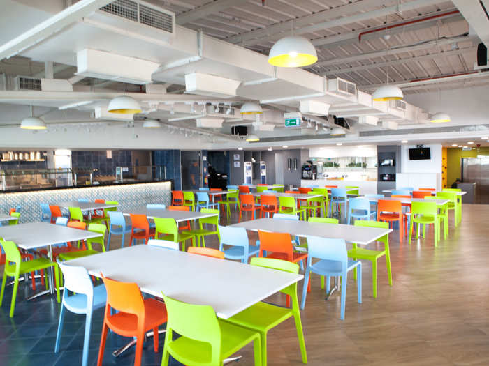 Eat at this open Cafeteria with live kitchen