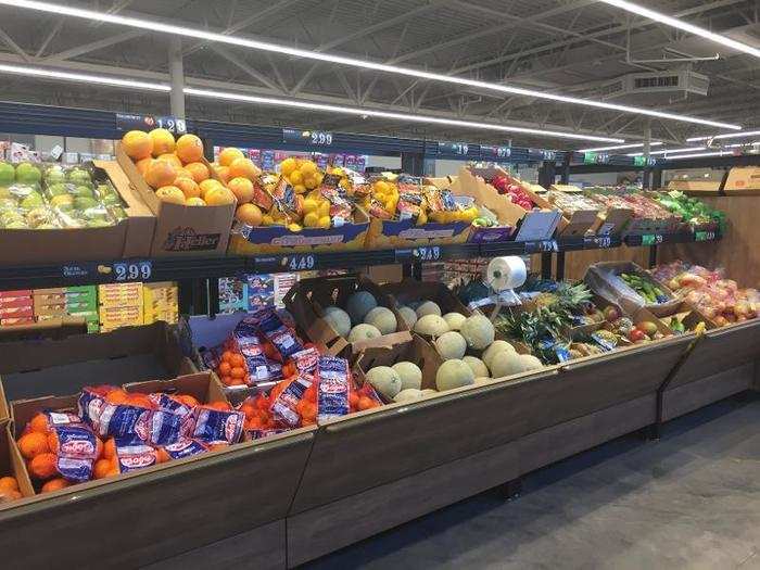 Like in other stores, most of the produce is sold in bulk packaging.