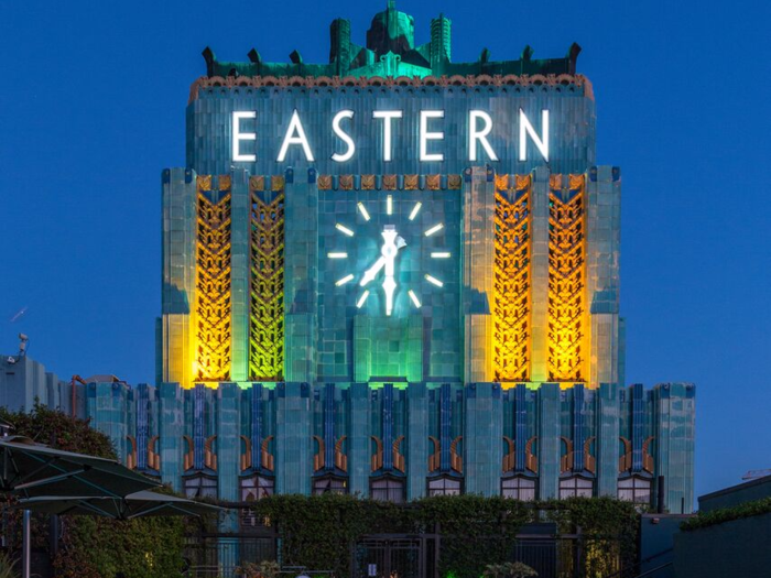 The penthouses are in the landmark Art Deco-style Eastern Columbia Building.