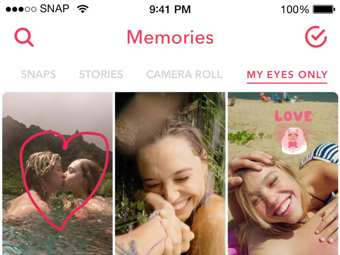 You can save all your snaps to Memories, which you can find by swiping down from the Snapchat camera. There