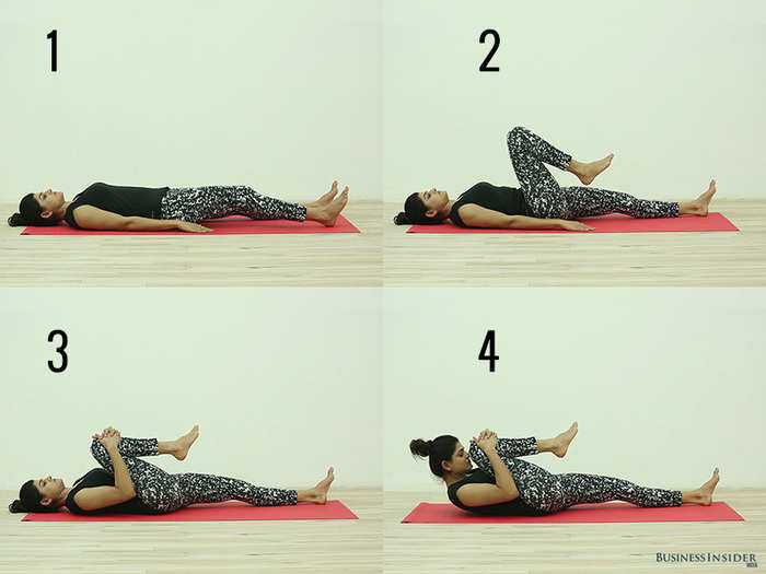 3. Supta Pawanmuktasana (Leg Lock Pose)