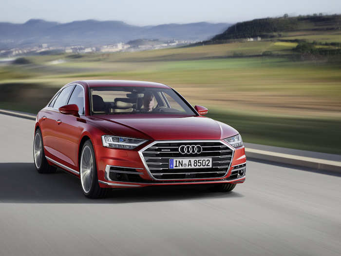 The car comes with an active suspension system. The driver could choose to raise the A8 for a classic sedan driving experience or lower it for a more sporty driving vibe.