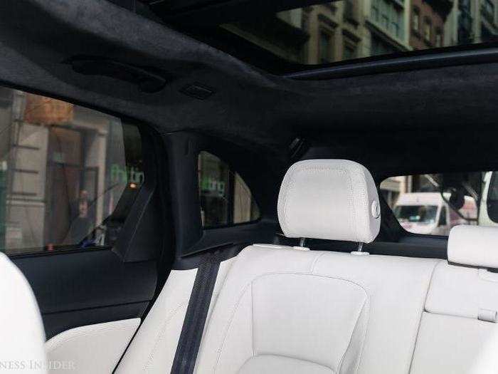 The panoramic moonroof fills the equally comfortable rear seat realm with sunlight during the daytime and starlight in the evening.