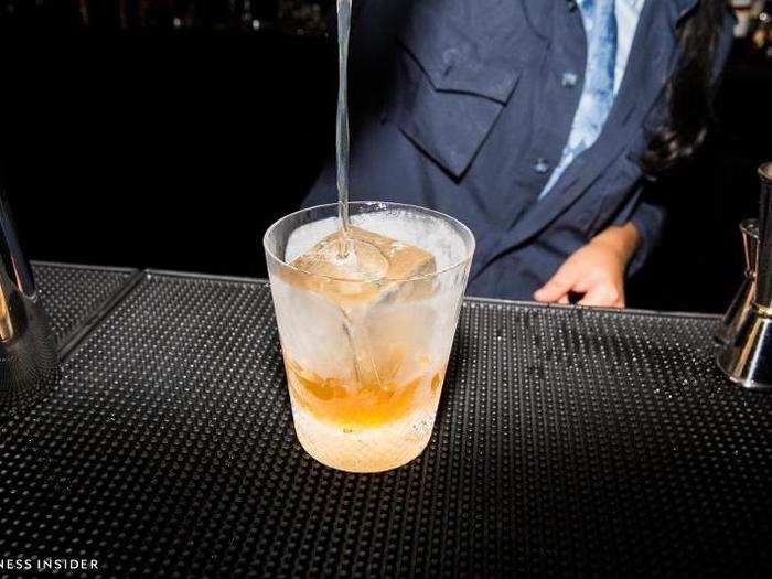 The cinnamon cocktail is made up of extra añejo tequila and grapefruit.