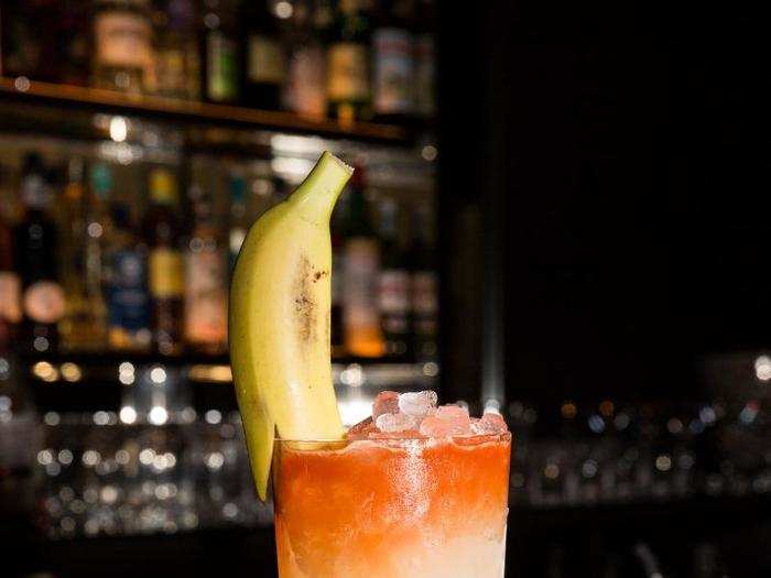 Here is the banana cocktail, which has reposado tequila and Amontillado sherry.