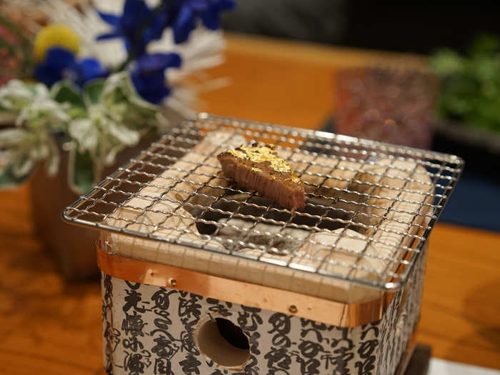 Each guest has their own miniature hibachi stove so they can cook their steak longer or reheat it.