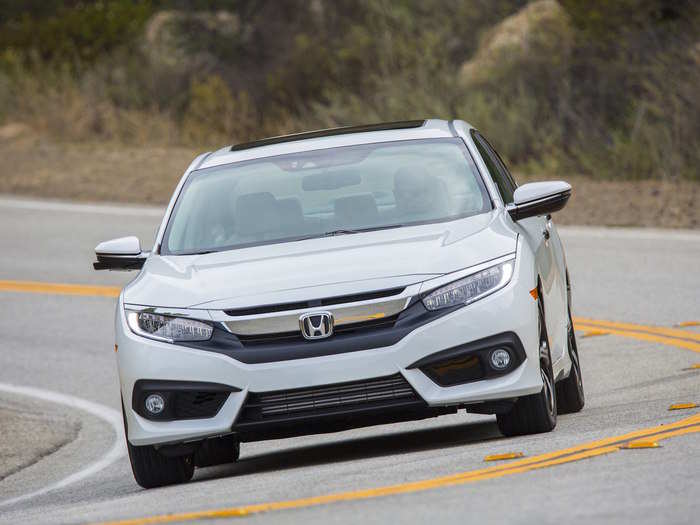 The Honda Civic EX comes with a 2.0-liter, four-cylinder engine that gets a respectable 158 hp and 138 lb-ft of torque. It also has pretty standard mileage for a sedan, at 31 MPG in the city and 40 MPG on a highway.