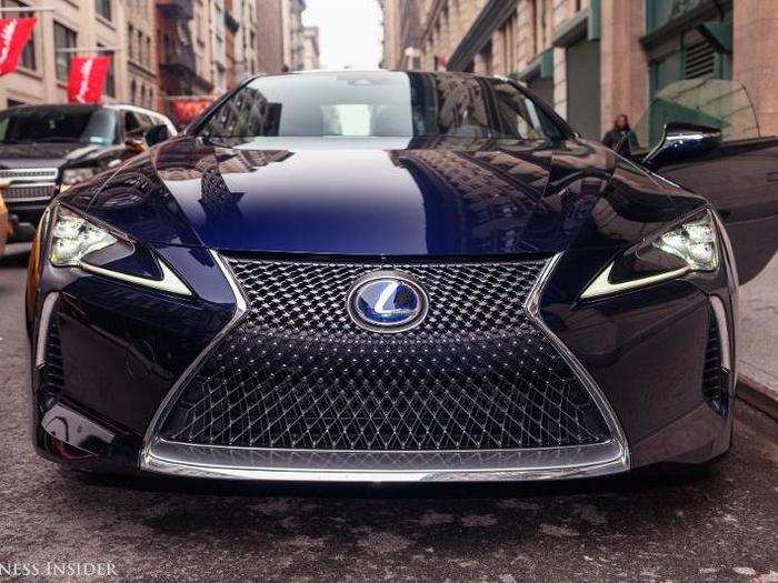 Grille, headlights, and Lexus badge are all in proportion for the LC.