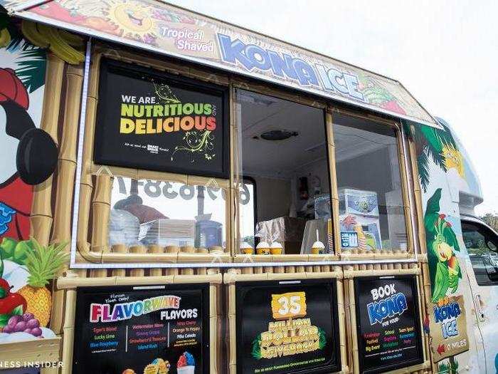 To keep candidates cool on the muggy morning, Amazon handed out free shaved ice treats and bottled water.