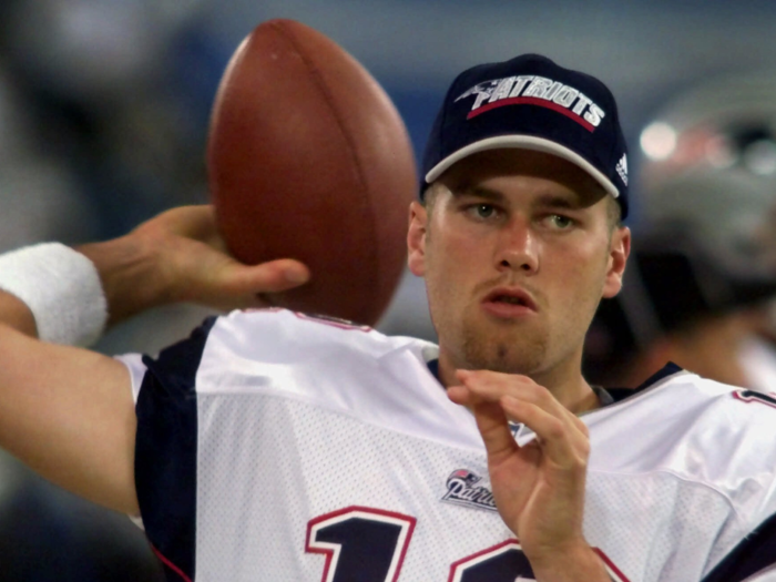 Rookie Tom Brady had a goatee and is almost unrecognizable.