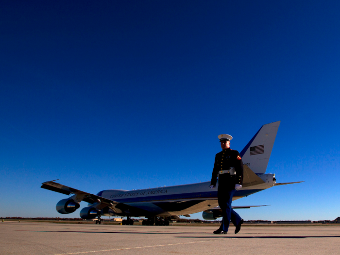 The two planes — SAM 28000 and SAM 29000 — remain in service today. The flying Oval Offices feature 4,000 square feet of interior space incorporating presidential living quarters, work areas, meeting rooms, and 2 galleys capable of serving 100 people at a time.