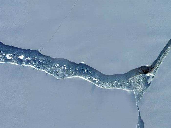 And this image shows a northern region of the iceberg and ice shelf.