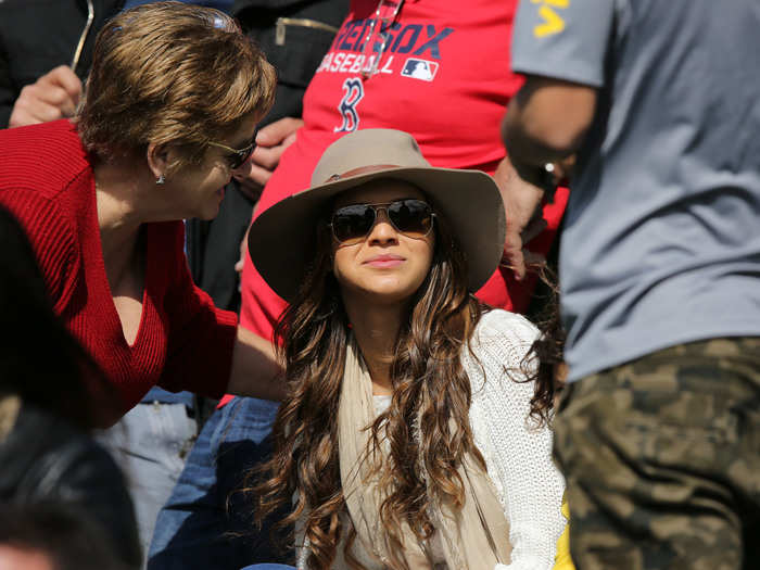 Neymar has what has been described as an "on-off" relationship with Brazilian actress Bruna Marquezine. She was spotted watching Brazil practice during the World Cup.