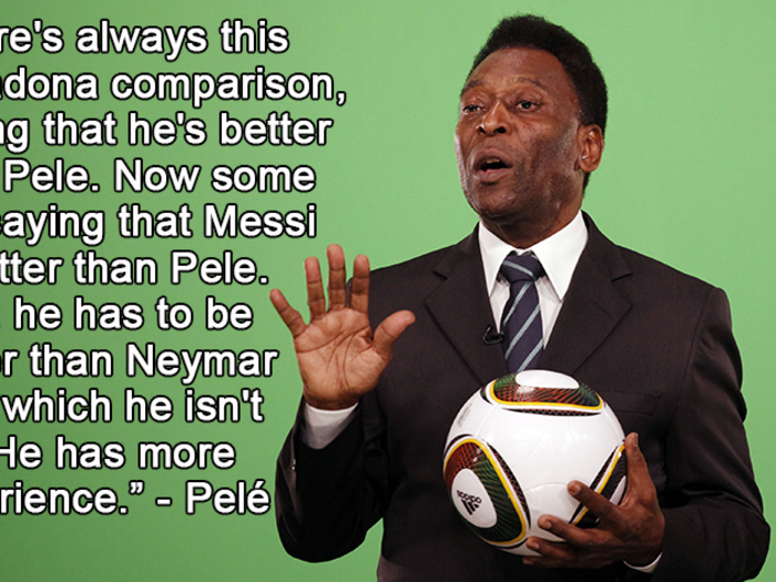 Pele added even more pressure when he said that Neymar was better than Lionel Messi.