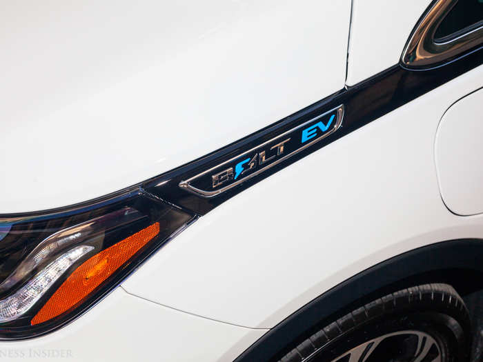 The Bolt badging is subdued, and the exterior — constrained overall by the aerodynamic requirements of EVs — mixes in some black contrasts and a bit of chrome. I