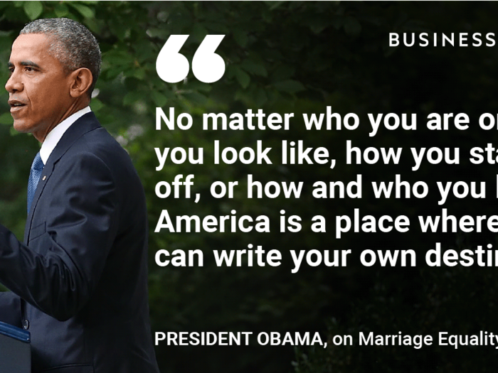 He was the first sitting president to say he supported legalizing same-sex marriage. In 2015, the Supreme Court made it the law of the land.