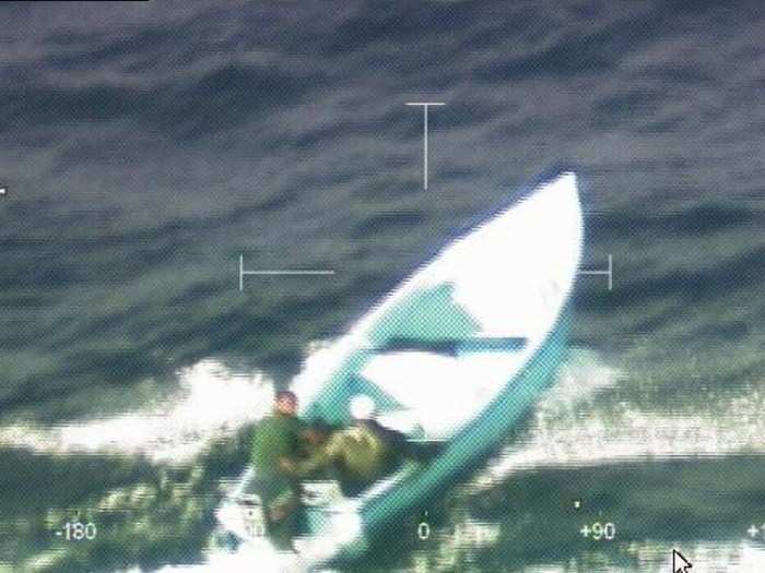 Outside of Alaska, the Coast Guard fills a multitude of other roles, including maritime law enforcement. Here, south of Puerto Rico, Coast Guard aircraft follow and identify two alleged smugglers.