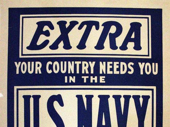 Published around 1917, this urgent poster tells women their country needs them to support the US Navy — through clerical work.