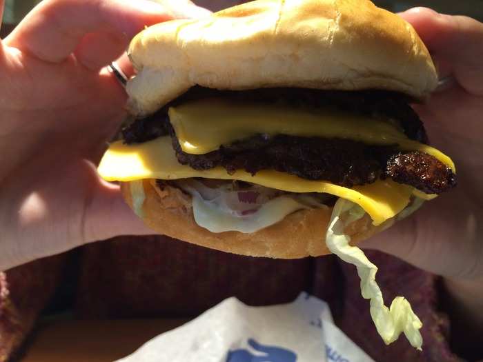 We ordered the ButterBurger Deluxe, which came with two patties made with Midwest beef, two slices of Wisconsin cheese, and a whole host of toppings.