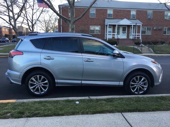 The LT starts at $28,500, but add-ons increased the final price tag to $33,730. The RAV4 starts at a lower price ($24,410) but the Premier model we drove costs $36,150.