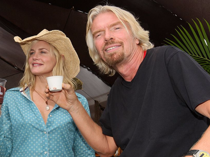 To keep up his energy throughout the day, Branson drinks up to 20 cups of tea — white, no sugar.