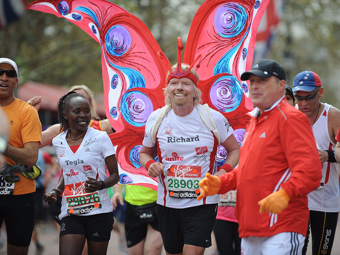 In 2010, he ran a marathon in London while dressed as a butterfly.