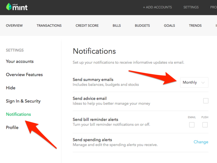 You can partially automate the process by requesting monthly summary emails from your account aggregator of choice.