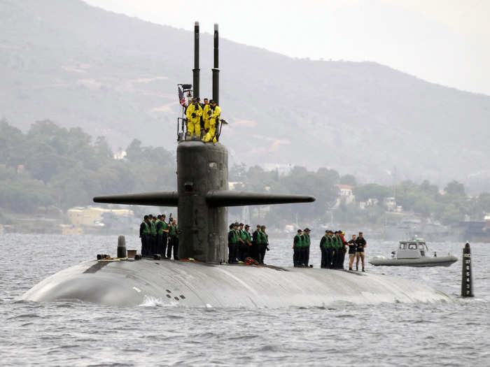 The naval base is home to Submarine Squadron 15, which includes the USS Chicago, USS Topeka, USS Key West, and USS Oklahoma City (seen below).