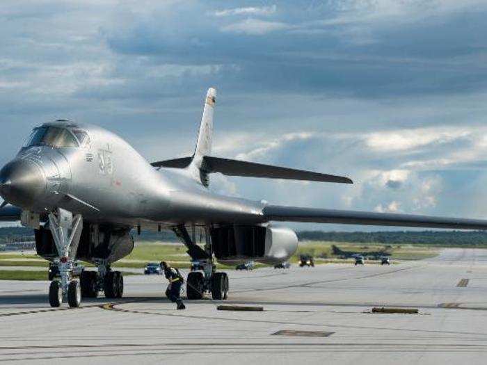 This B-1B Lancer, attached to the 37th Expeditionary Bomb Squadron, just arrived at Andersen Air Force Base from Ellsworth Air Force Base in South Dakota on July 26.