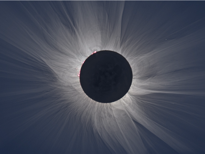 Seeing totality from a plane, Beatty said, is an altogether different experience. "The sky is that much clearer and that much blacker. And that makes the corona that much brighter and more electric. It