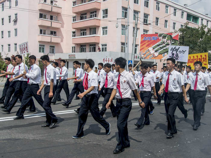 Photography of anti-American protests is also welcomed. These students were marching against South Korea and the US.