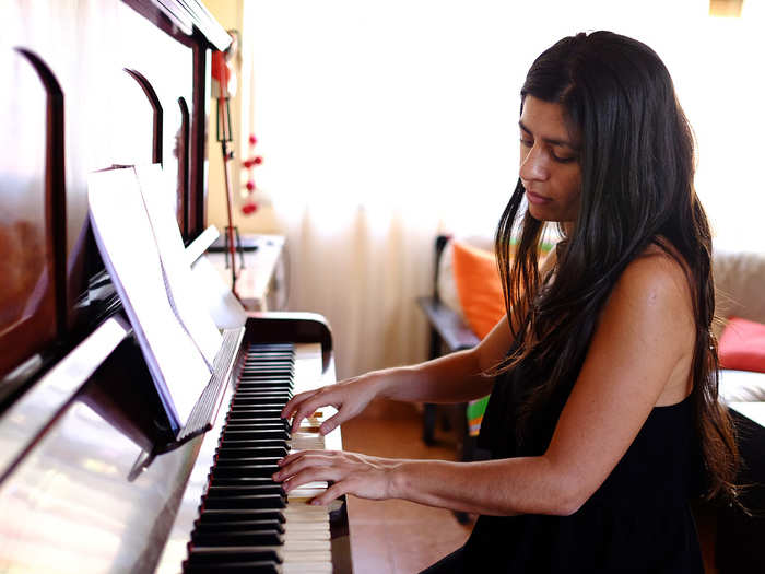 Her best memory was overcoming her fears and performing a solo piano concert.