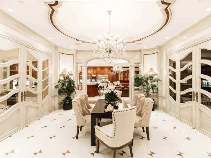 A dining room lays just off the kitchen.