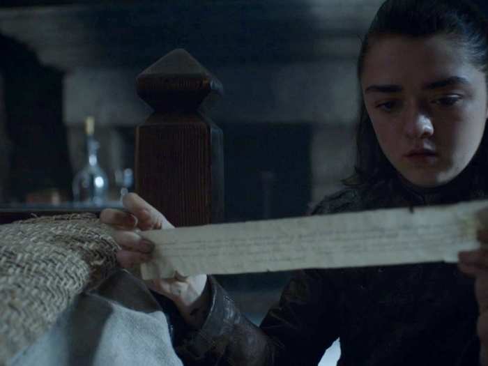 The most ignorant (or the best thespian): Arya Stark