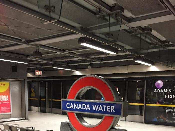 A few minutes later, I arrived at Canada Water.