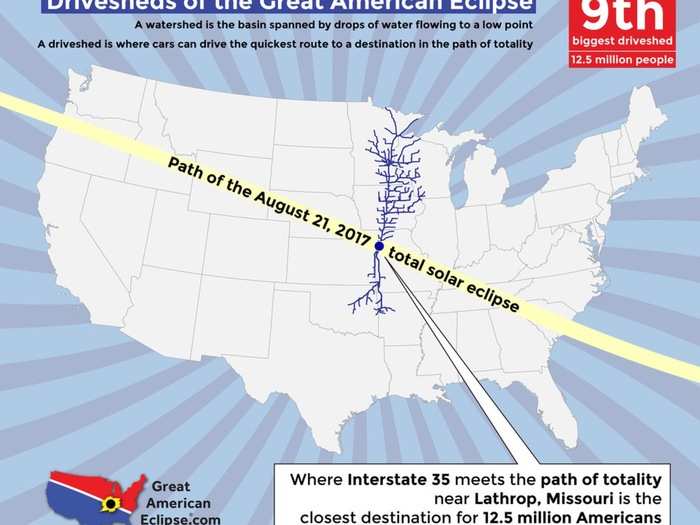 9. Lathrop, Missouri — 12.5 million people in range