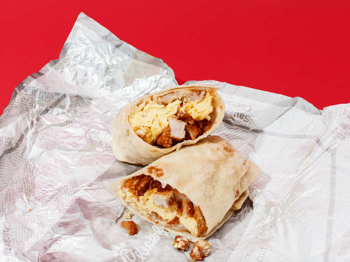 The burrito, however, is clearly the right and proper form for this meal. It stays warm, the cheese stays melty, and everything is contained in the strong and humble culinary workhorse known as the tortilla.