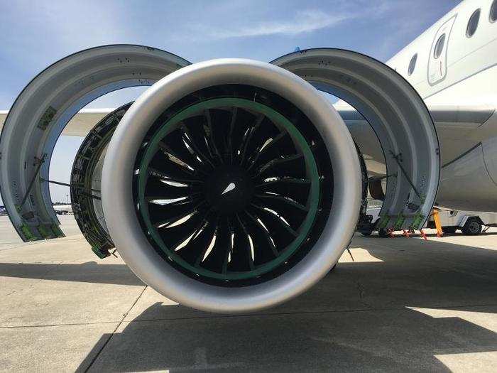 In addition, its pair of Pratt & Whitney PW1500G geared turbofan engines are some of the most fuel efficient on the market and help make the airplane 15% cheaper to operate than aircraft currently in production.