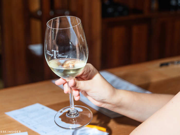 The wine tasting experience offers four wines for $12, with an option to pony up more for more varieties. The first wine we tasted was the blanc de blanc. It