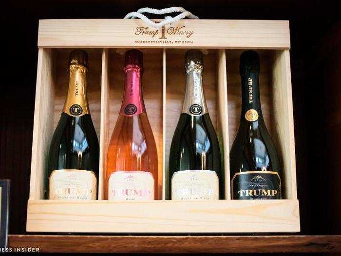 Trump Winery has four main wines: a blanc de blanc, a rosé, a blanc de noir, and a cru.