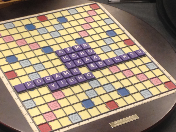 In their downtime, other players stretched their brains with a variation of Scrabble known as "Clabbers," in which any string of letters is valid as long as it can be re-arranged into a valid word.