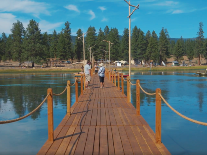 And after dancing their hearts out, attendees can cool off in the lake.